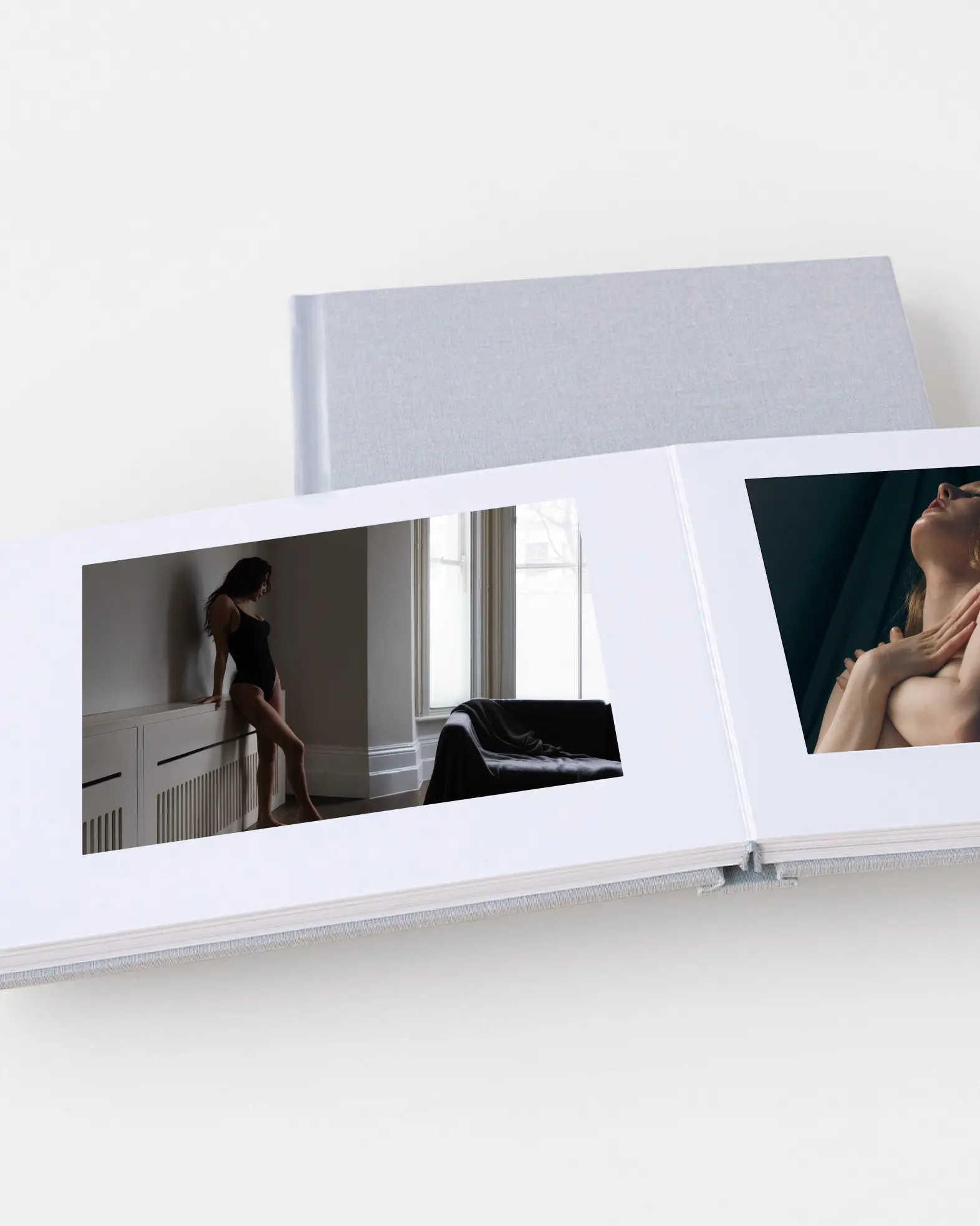 A photo of a boudoir photograph album